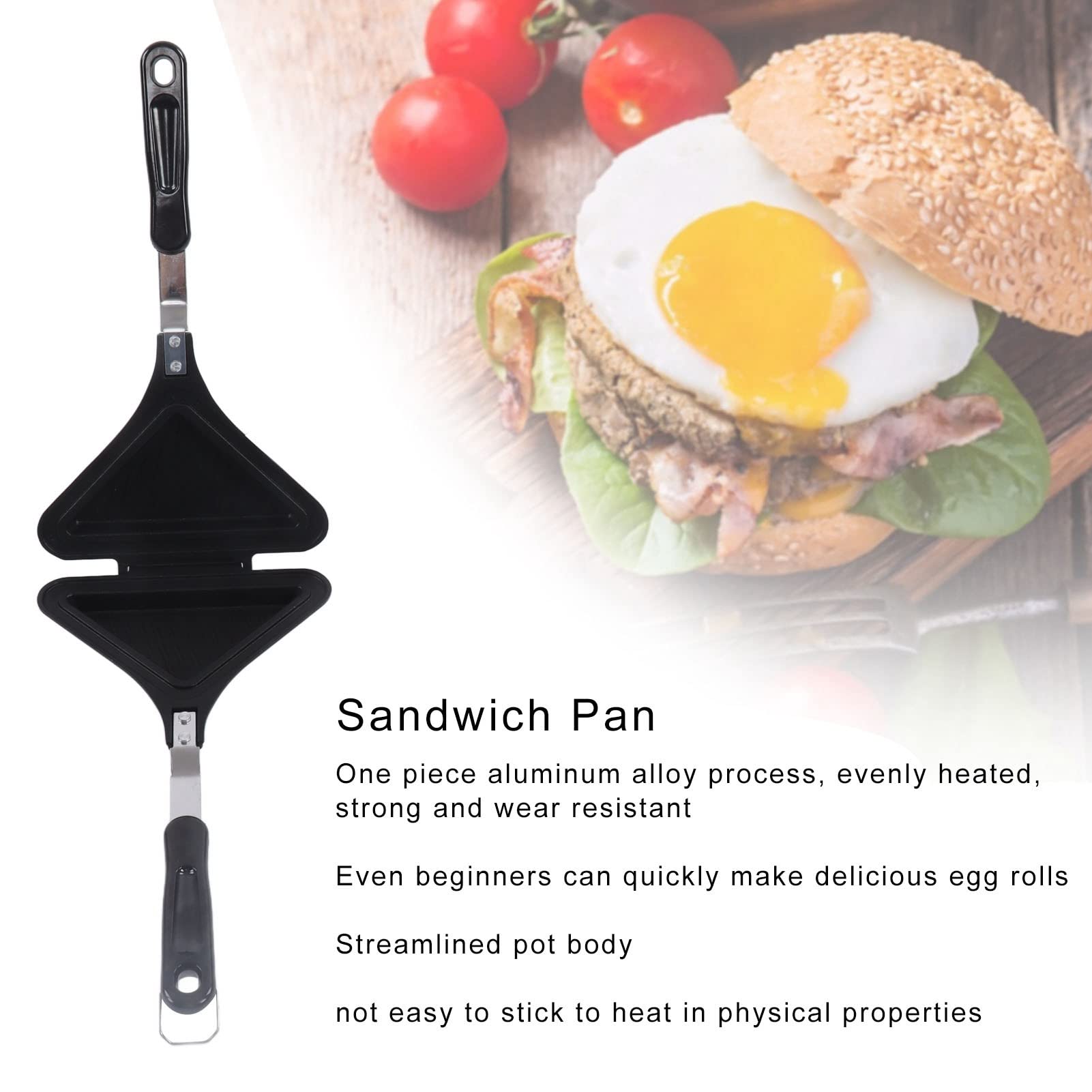 Amazon | ノンスティックホットサンドメーカー、三角形のサンドイッチ